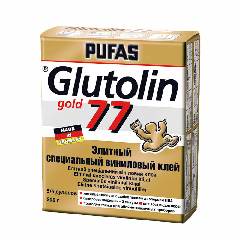 Пуфас N390-00 Элитный клей для виниловых и тяжелых обоев (02кг) Glutolin 77 Instant Elite