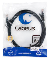 Патч-корд Cabeus PC-UTP-RJ45-Cat.5e-1.5m-BK-LSZH Кат.5е 1.5 м черный