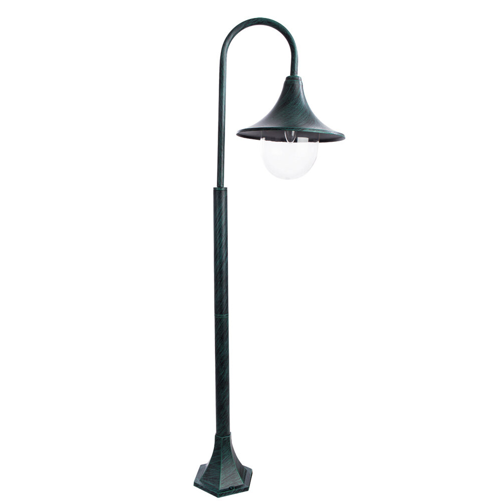 Столб фонарный уличный Arte Lamp MALAGA A1086PA-1BG, Зеленый, E27