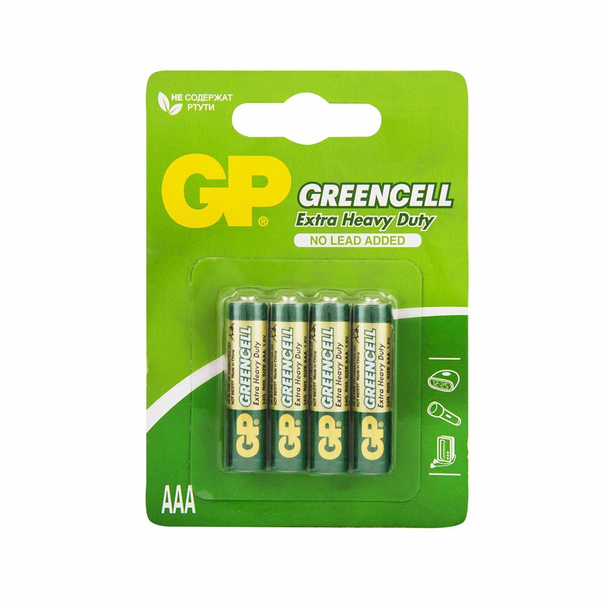 Батарейка GP Greencell 24G-2CR4, типоразмер ААА, 2 шт