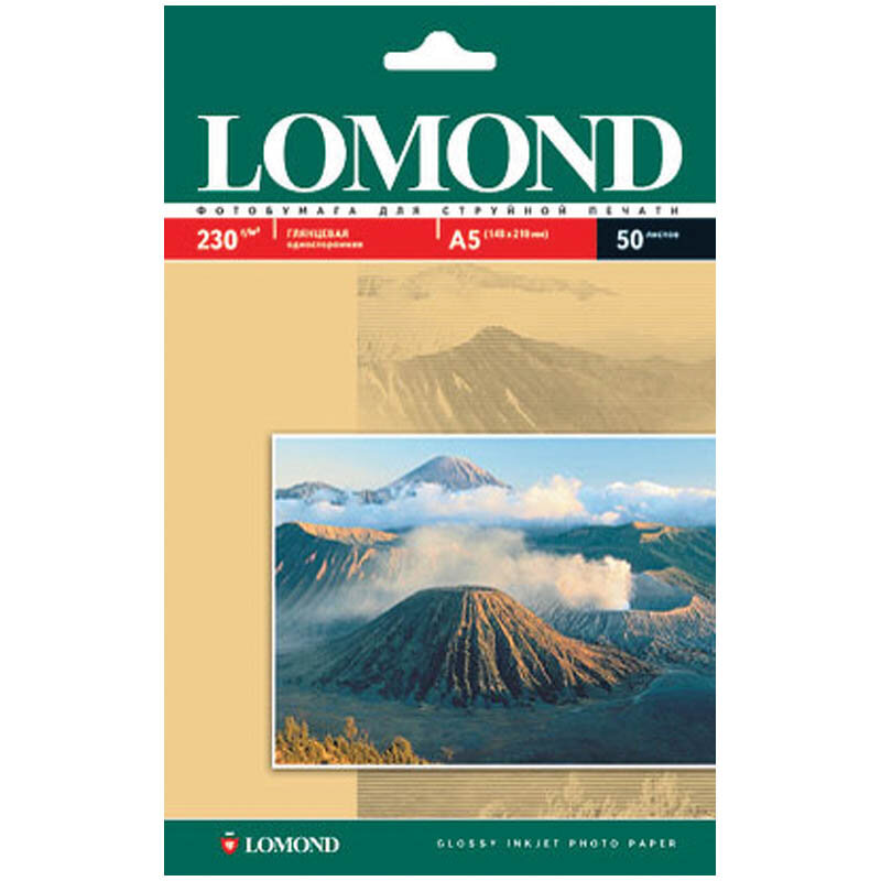 Бумага А5 (210*148) для стр.принтеров LOMOND 230гр (50л) гл.одн. 102070