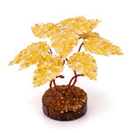 Сувенирное денежное дерево из натурального королевского янтаря на подставке - изображение