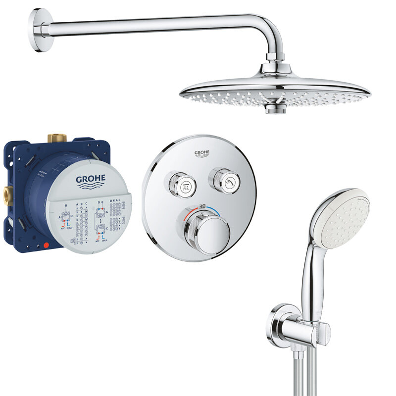 Душевая система встраиваемая с термостатом Grohe Rainshower SmartControl 2911926458