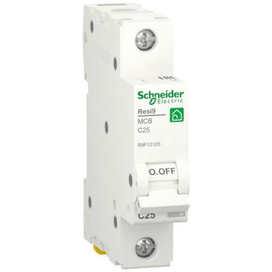 Автоматический выключатель SCHNEIDER ELECTRIC RESI9 (АВ) С 25А 1P 6000А, R9F12125