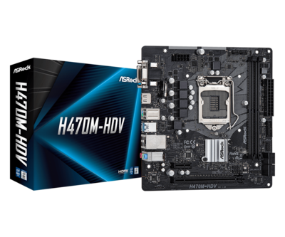 Asrock H470m-hdv Asrock Intel H470/2DDR4/4SATA3,mATX, BOX .