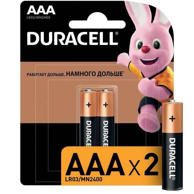 Батарейки Duracell мизинчиковые ААA LR03 (2 штуки в уп) 81484984 73516