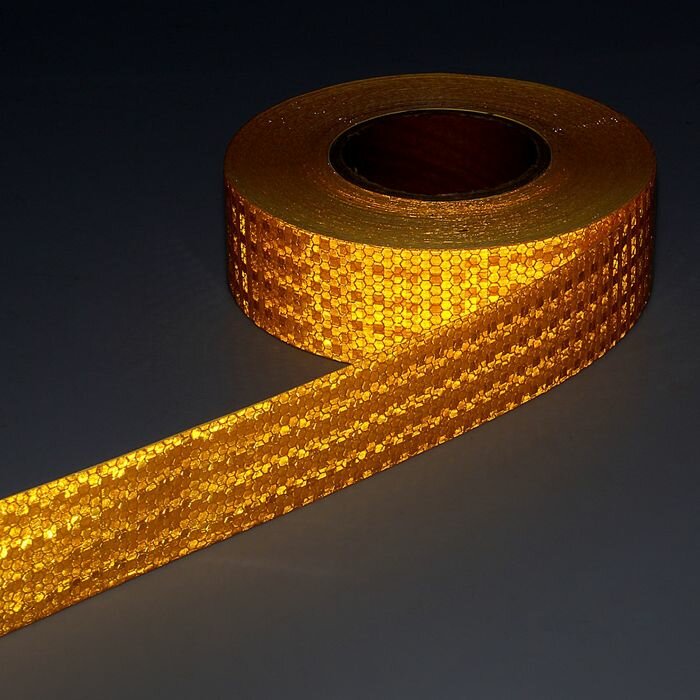Светоотражающая лента, самоклеящаяся, желтая, 5 см х 45 м - фотография № 2