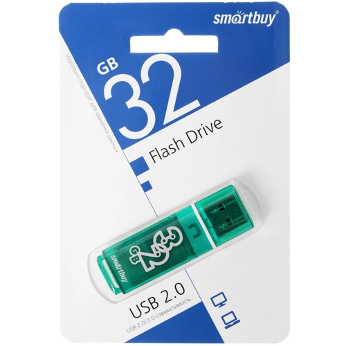 SB32GBGS-G, 32GB USB 2.0, Glossy Series, Green, SmartBuy