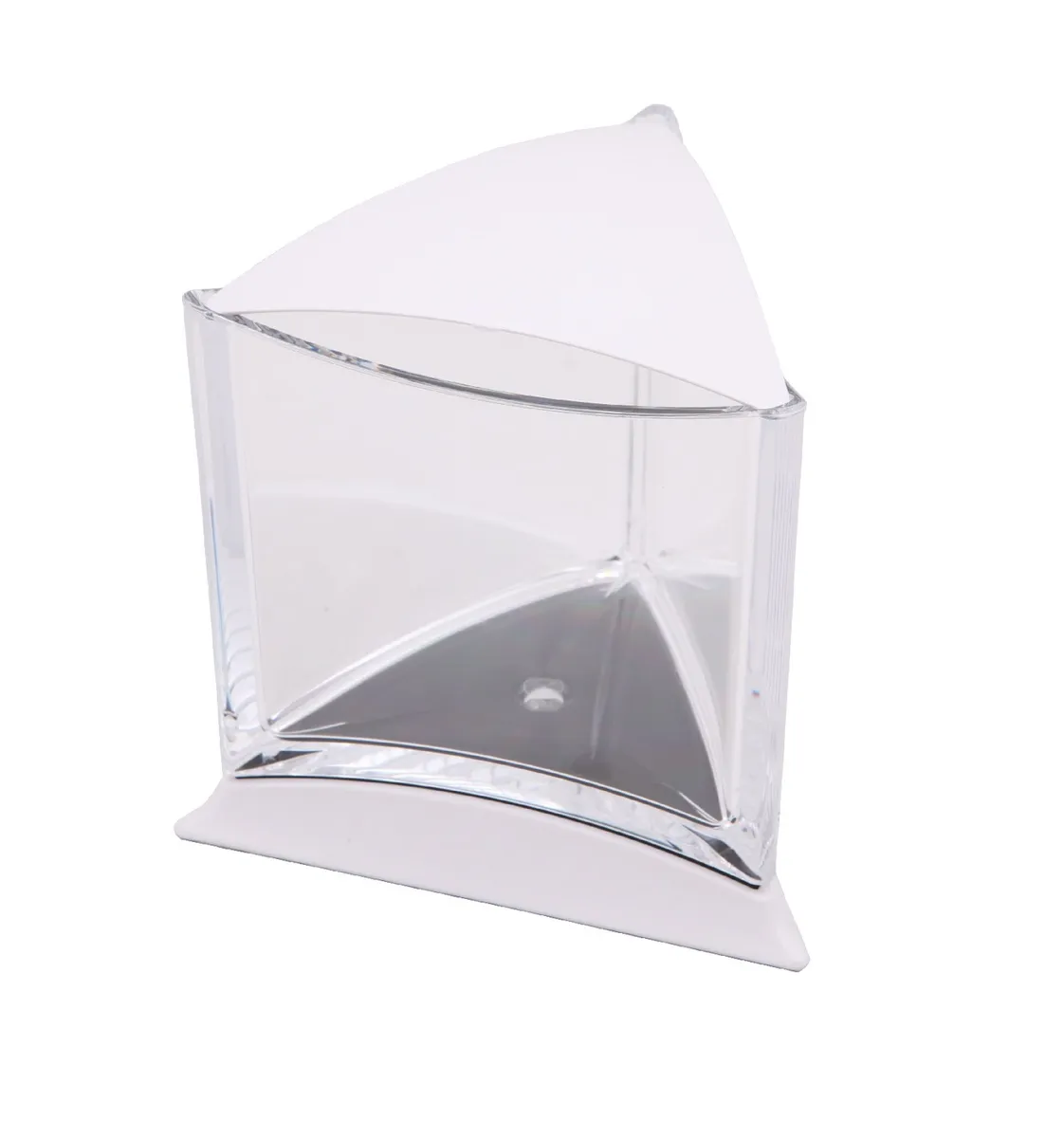 Прочее Аквариум треугольный для рыбки петушка со светодиодной лампой, белый