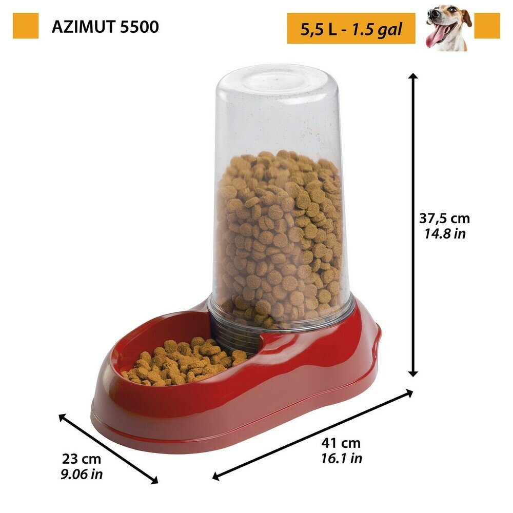 Механическая пластиковая кормушка AZIMUT 5500 для воды и сухого корма для кошек и собак - фотография № 8