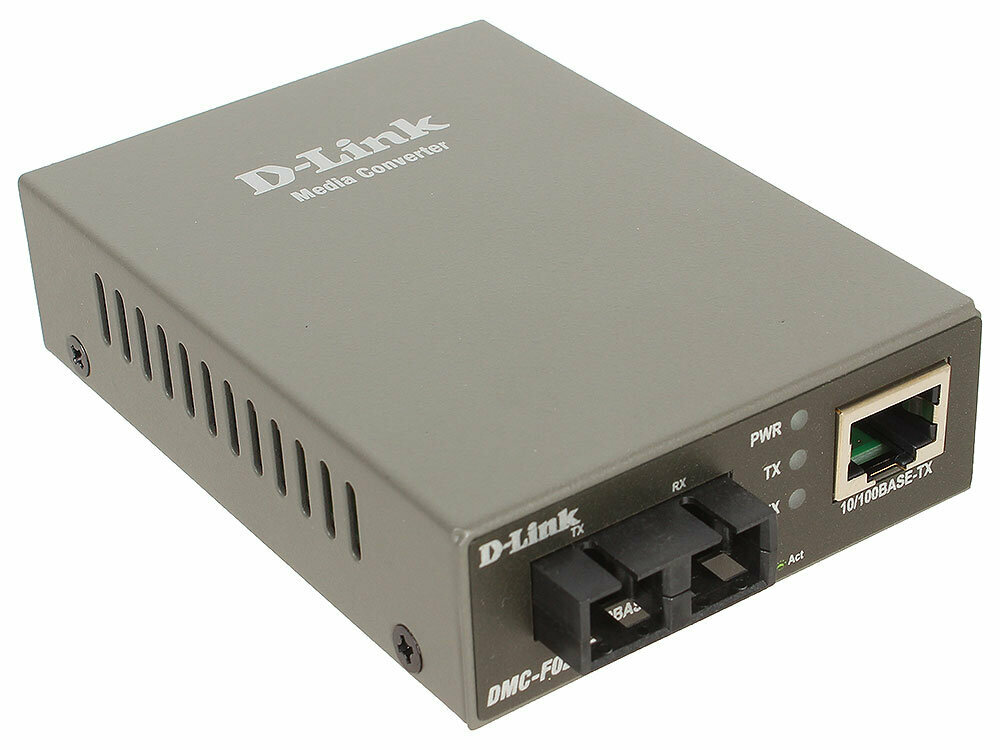 Медиаконвертер D-Link Медиаконвертер D-Link DMC-F02SC Разъемы на входе RJ-45 Разъемы на выходе SC Скорость передачи 100Мбит/с дистанция передачи