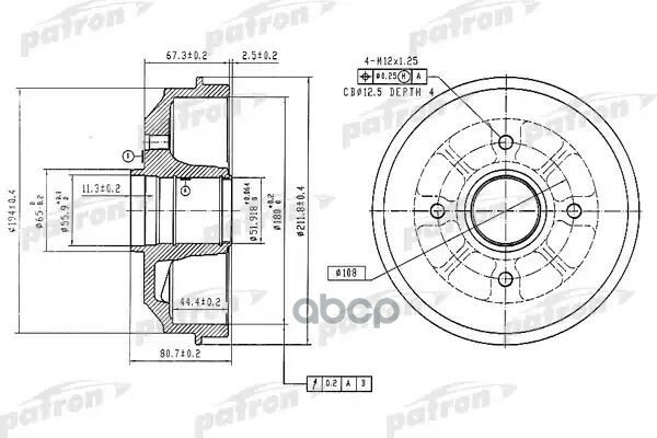 Барабан Тормозной Задн Citroen: Xsara 97-05 Xsara Break 97-05 Xsara Picasso 00- Xsara Купе 98-05 Zx 91-97 Zx Break 93-98...