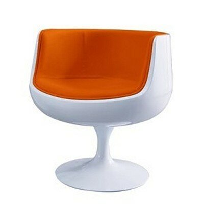 Кресло Cup Chair дизайнера Eero Aarnio (оранжевый, имитация кожи) - фотография № 1