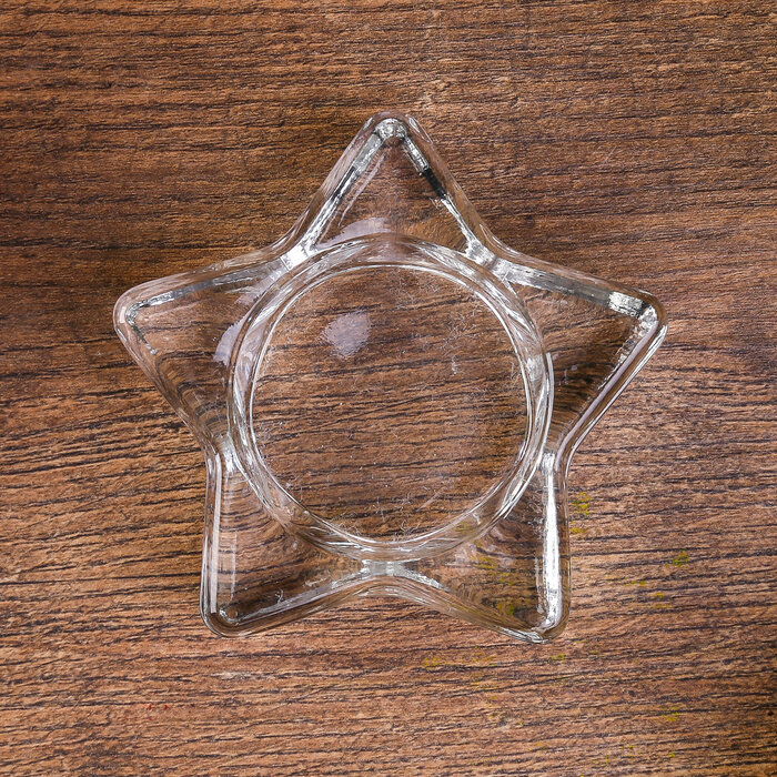 Подсвечник стекло "Звезда" 7,5х7,5х2 см./В упаковке: 1 - фотография № 2
