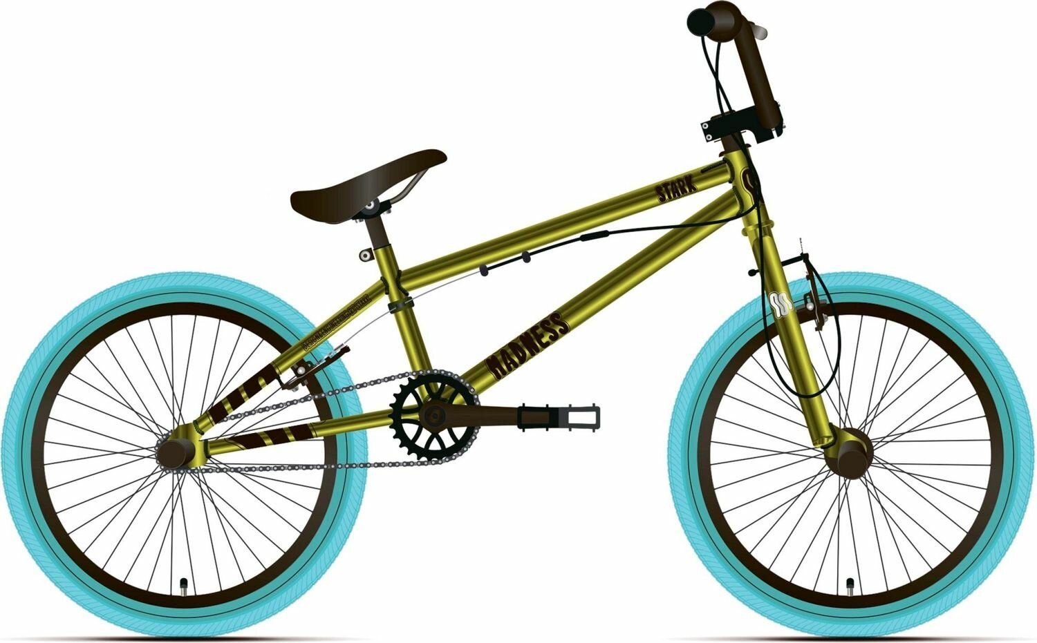 Велосипед Stark Madness BMX 1 (2024) (Велосипед Stark'24 Madness BMX 1 лимонный/черный/лазурный, HQ-0014343)