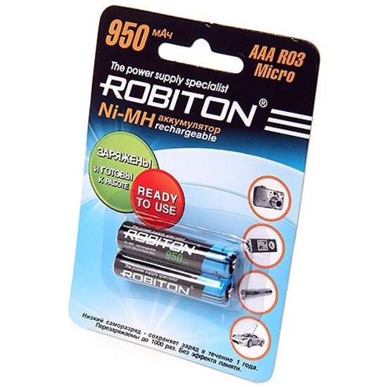 Аккумулятор ROBITON LR03 AAA 950 mAh R2U (уп 2 шт)