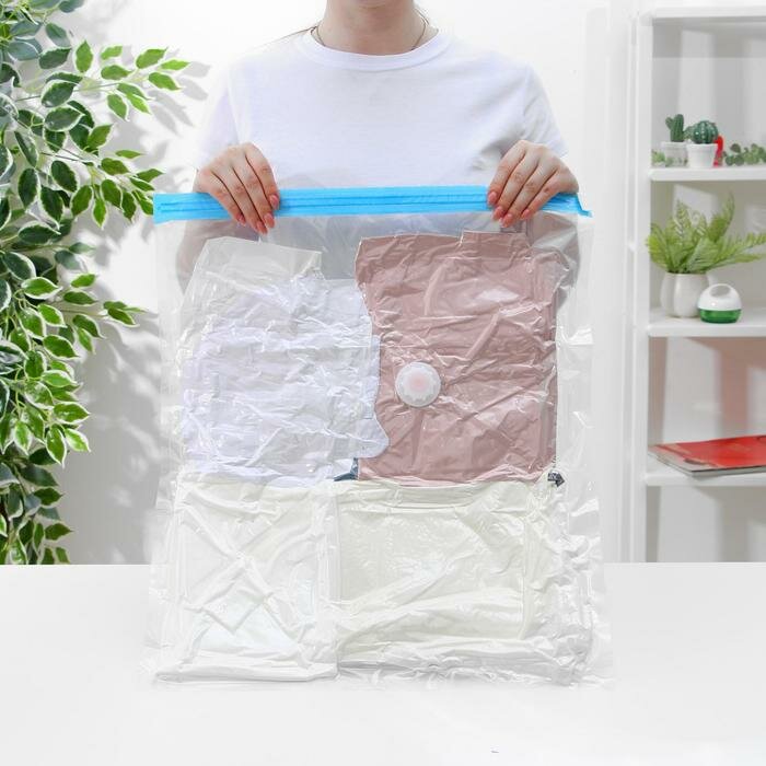 Вакуумный пакет для хранения вещей Доляна, 50×60 см, прозрачный - фотография № 4