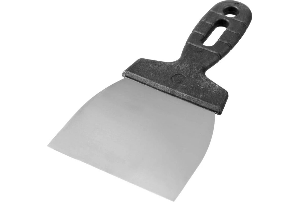 фото Шпатель, полотно нержавеющее, пластмассовая рукоятка, 100 мм, ЗУБР