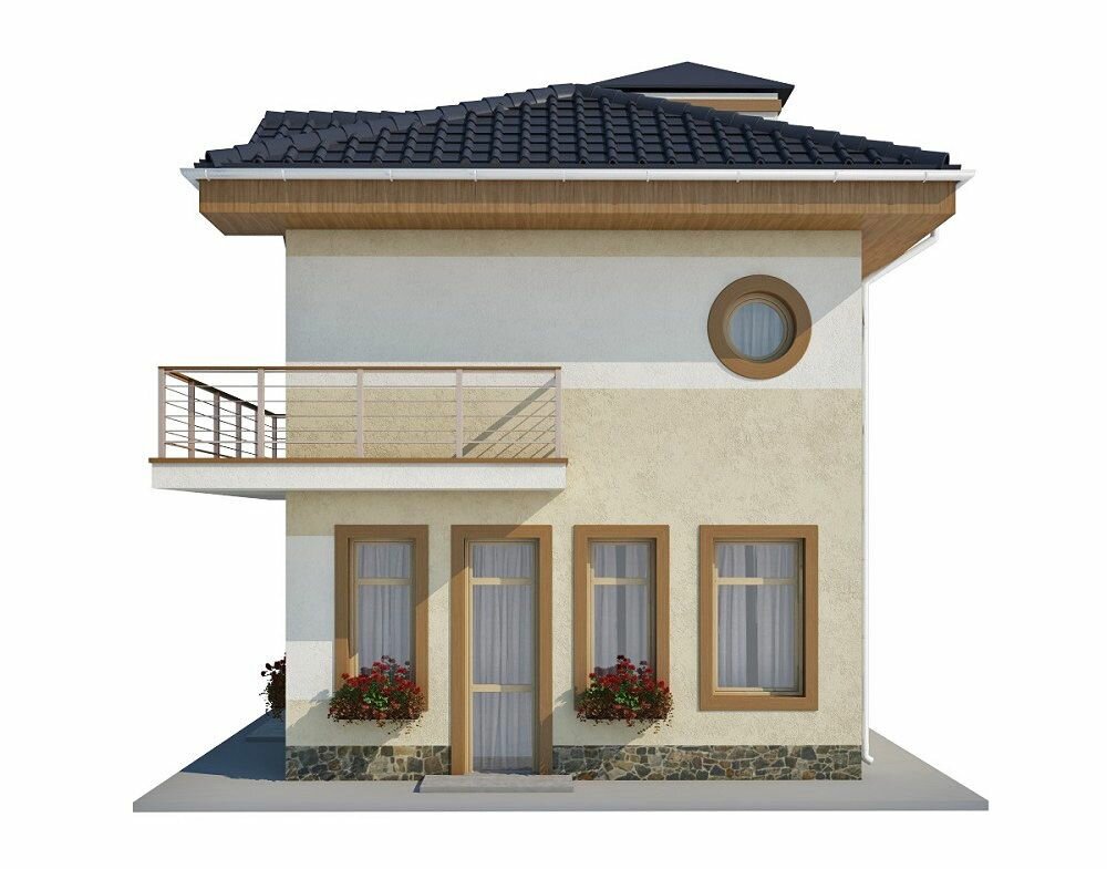 (99м2, 10х6м) Готовый проект двухэтажного дома из газобетона с камином и балконом - AS-1624 - фотография № 5