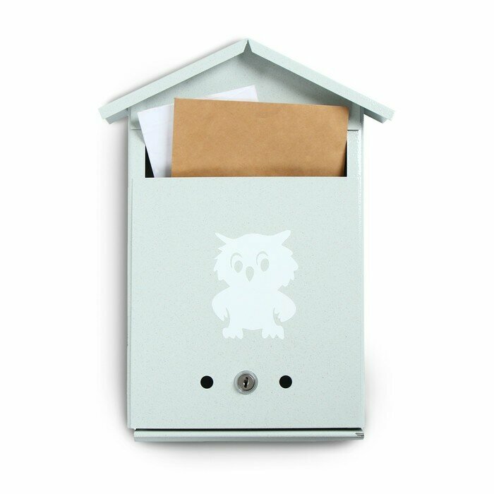 Ящик почтовый с замком, вертикальный, "Домик", серый./В упаковке шт: 1 - фотография № 1