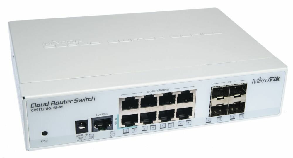 Коммутатор MikroTik Cloud Router Switch CRS112-8G-4S-IN /Управляемый Layer 2