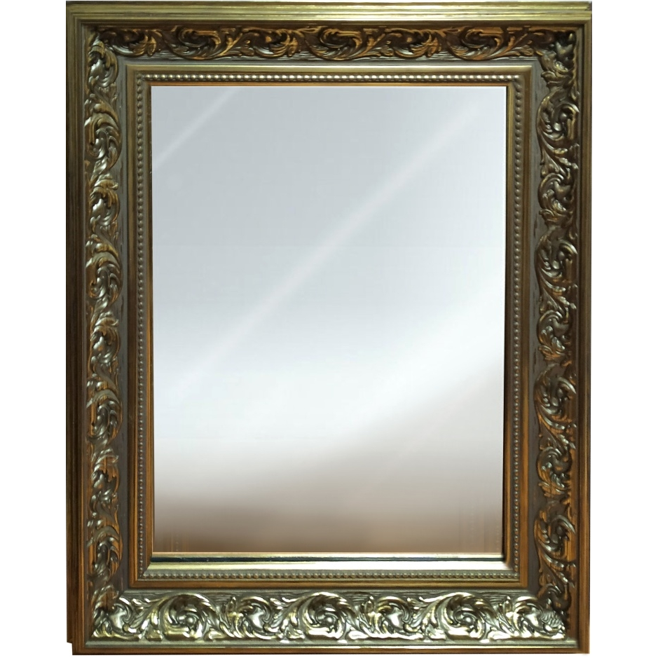 Зеркало настенное в ванную прихожую на стену большое декоративное в раме белой золотой интерьерное вертикальное горизонтальное крепление - фотография № 1