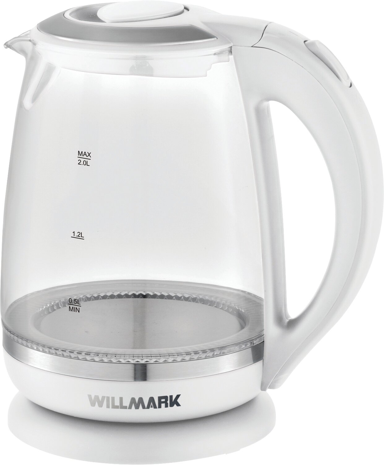 Чайник Willmark WEK-2005G (2 л.стекло.белый.LED подсветка)