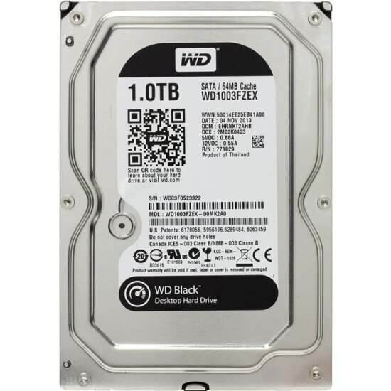 Жесткий диск WESTERN DIGITAL 3.5 " Black 1.0 Tb SATA III 64 Mb 7200 rpm WD1003FZEX