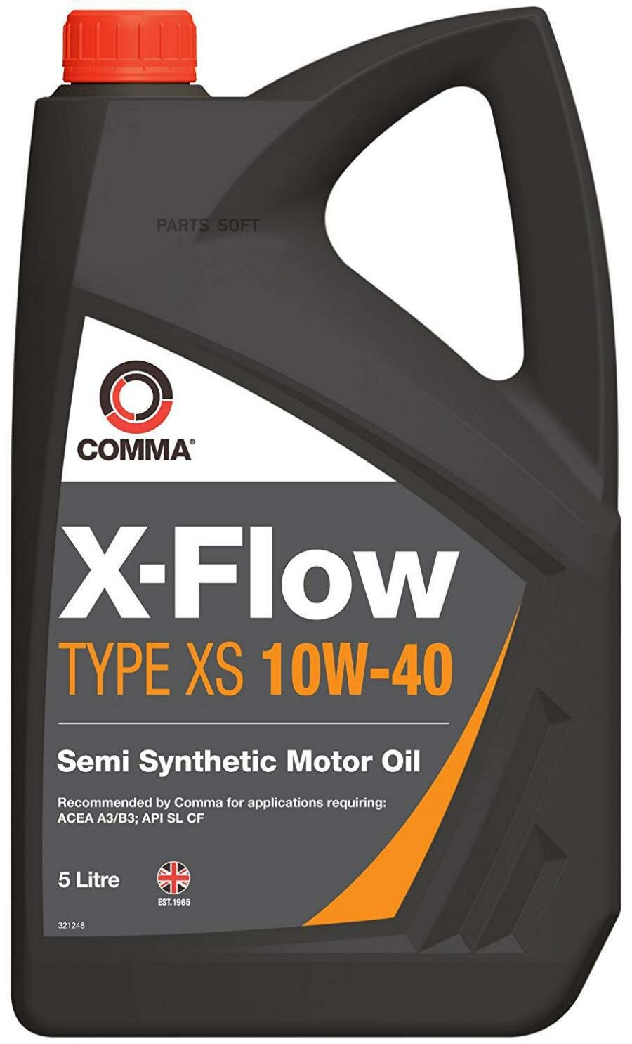 COMMA XFXS5L COMMA 10W40 X-FLOW TYPE XS (5L)_ .! .\ ACEA A3/B3, API SL/CF