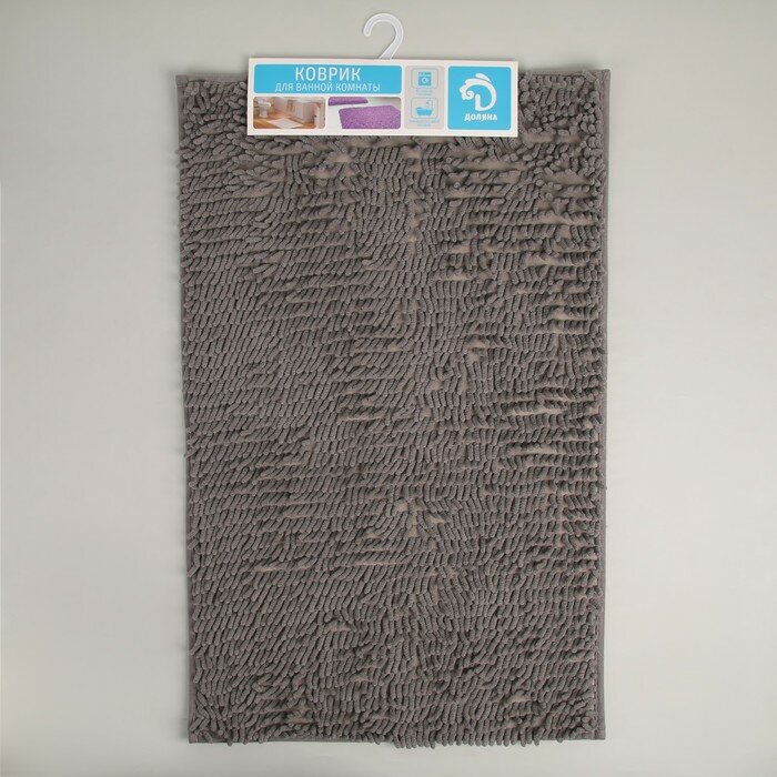 Доляна Коврик для ванной Доляна «Букли длинные», 49×75,5 см, цвет серый - фотография № 6
