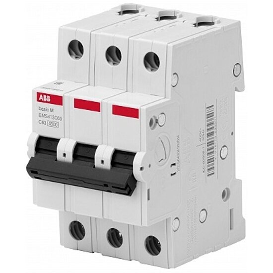 Автоматический выключатель ABB Basic M 3P, 50A,C, 4,5кА, BMS413C50