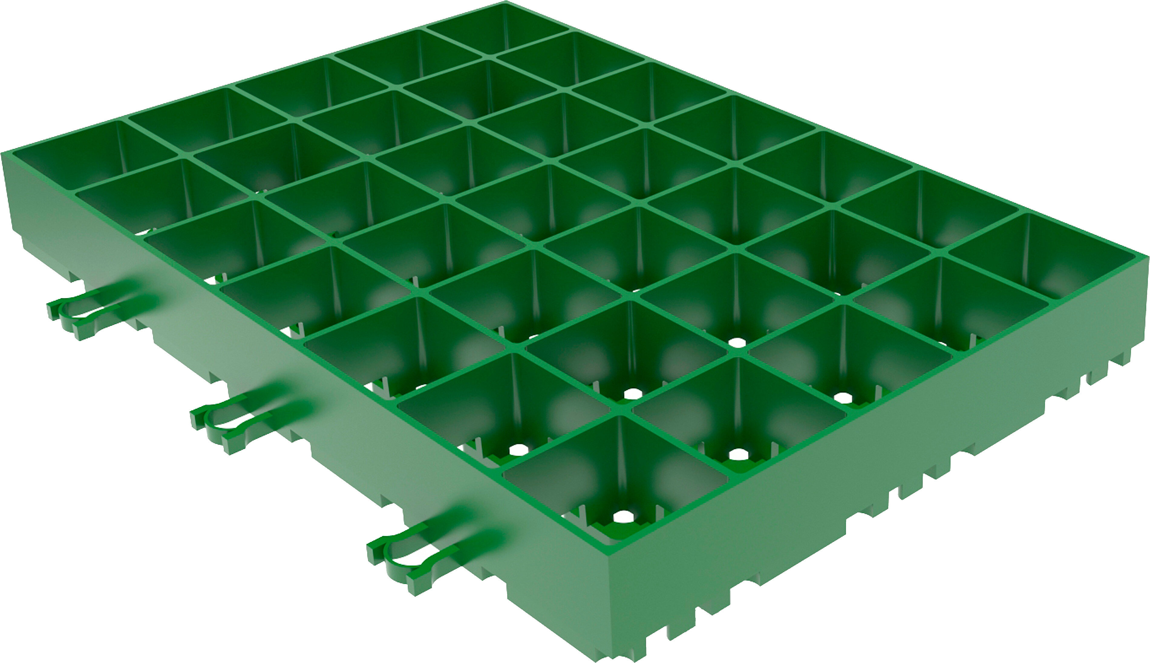 Газонная решётка 60х40 см D400 пластик цвет зелёный