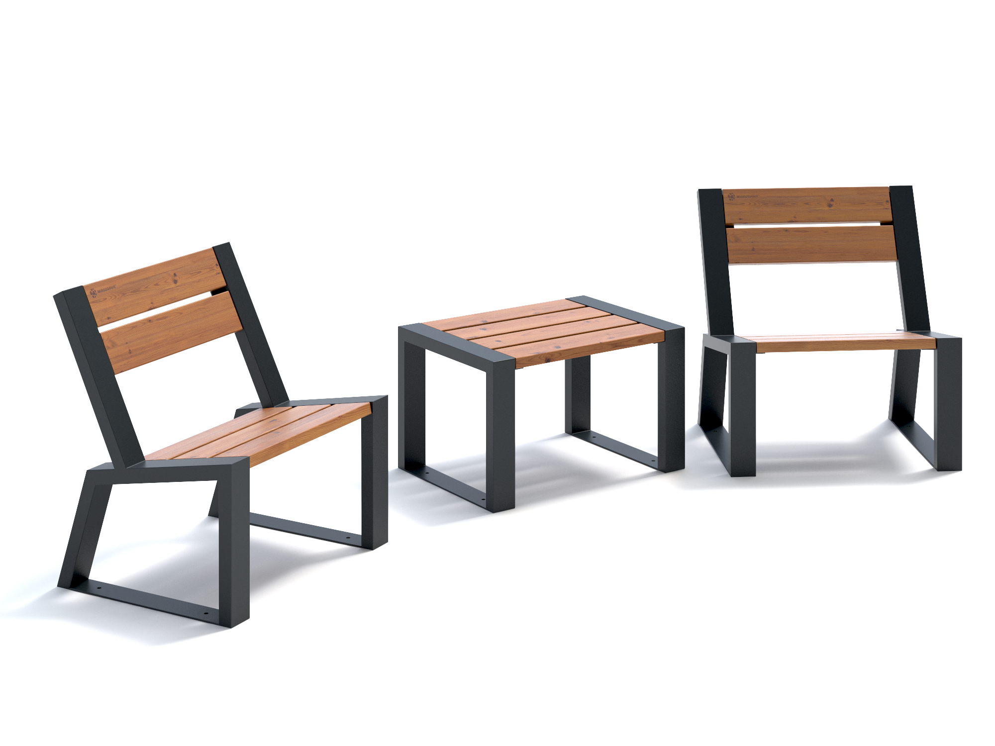 Комплект уличной мебели «Street Cafe Stone» 740 (два кресла и столик), термососна - фотография № 1