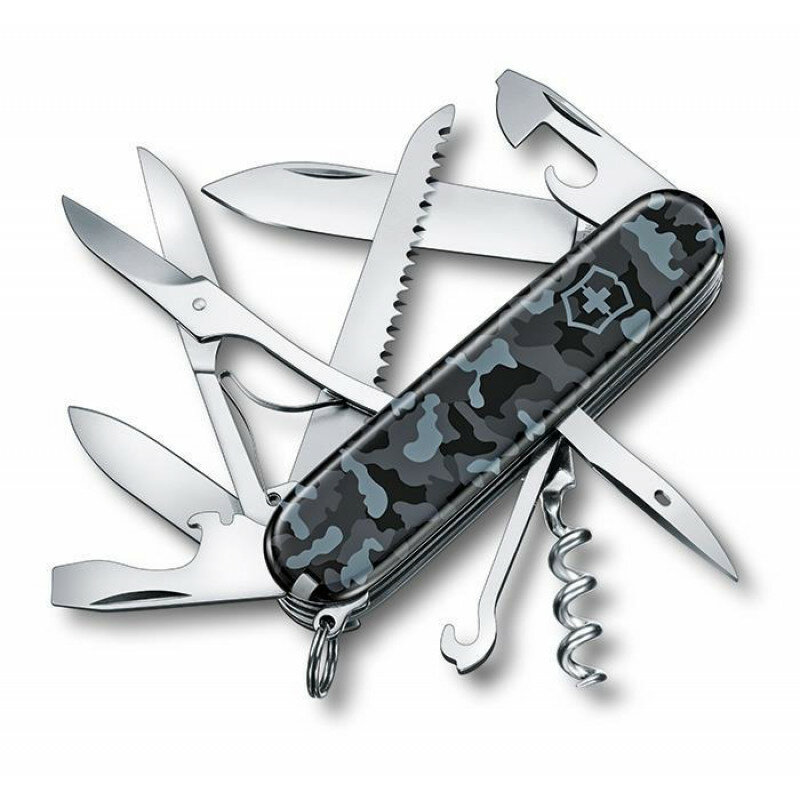 Victorinox швейцарский нож перочинный Huntsman 91мм 15 функций морской камуфляж (1.3713.942)