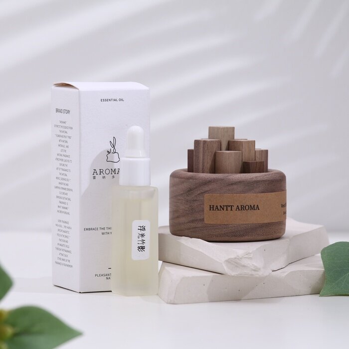 фото Набор деревянный диффузор "Hantt Aroma", бамбук, с эфирным маслом 10 мл, в коробке