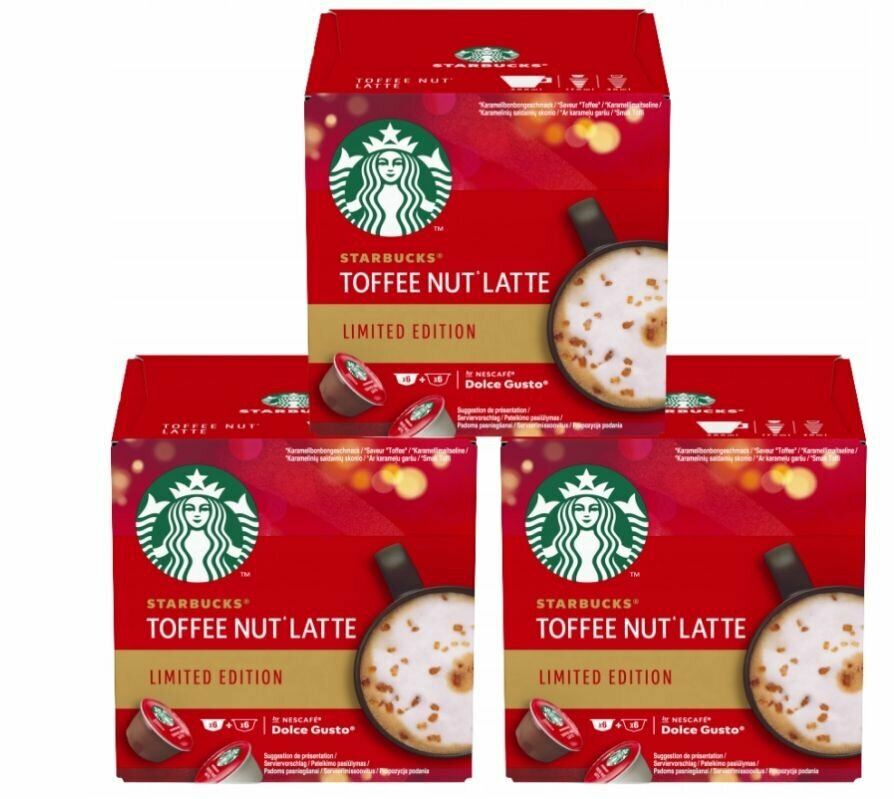 Кофе в капсулах STARBUCKS Toffee Nut Latte Limited Edition 3х12, 36 капсул - фотография № 1