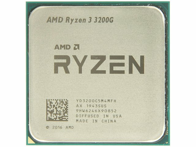 Процессор AMD Процессор AMD Ryzen 3 3200G (3.60ГГц, 4МБ, GPU) SocketAM4 (без кулера) (oem)