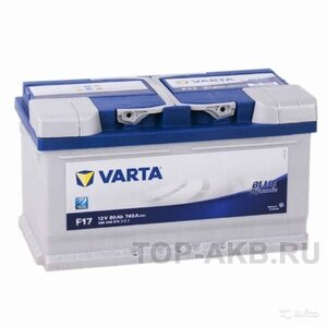 Аккумулятор Varta Blue Dynamic F17 80 Ач 740А низкий