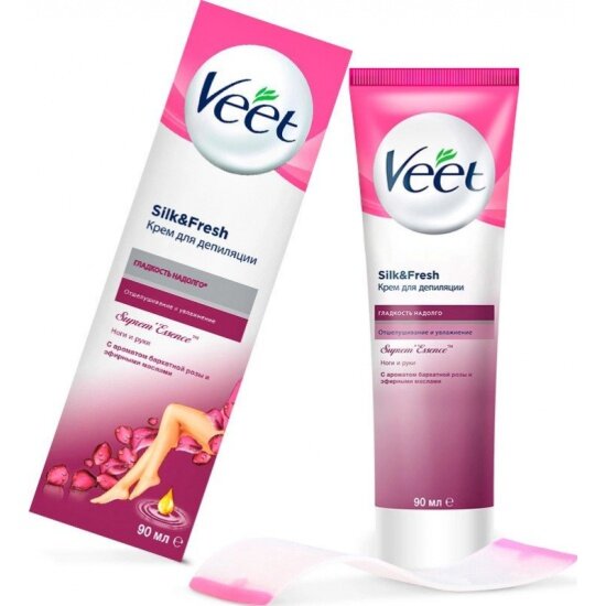 Крем для депиляции VEET с ароматом бархатной розы и эфирными маслами, 90 мл