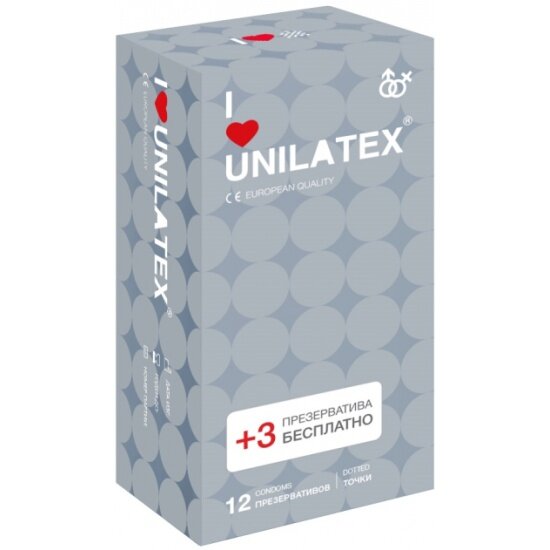 Презервативы UNILATEX Dotted 12 шт. С точечной поверхностью.