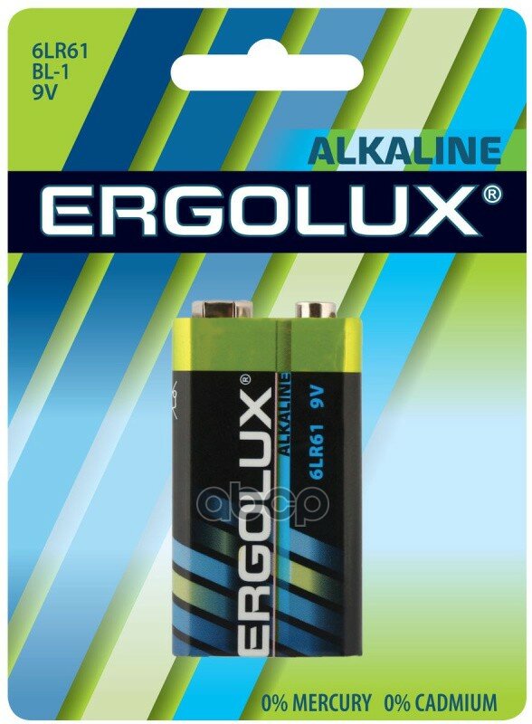 Батарейка Алкалиновая Ergolux Alkaline Крона 9v Упаковка 1 Шт. 6lr61bl-1 ERGOLUX арт. 6LR61BL-1