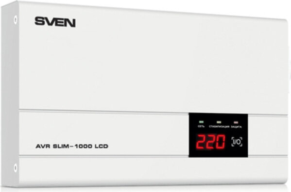Стабилизатор Sven AVR SLIM-1000 LCD белый .