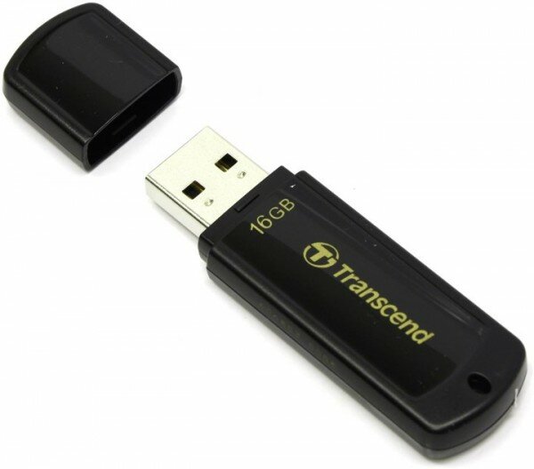 Флешка Transcend 16Gb Jetflash 350 TS16GJF350 USB2.0 черный TS16GJF350