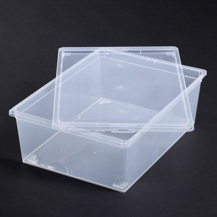 IDEA Ящик для хранения с крышкой 25 л, 53×37×18 см, цвет прозрачный - фотография № 2