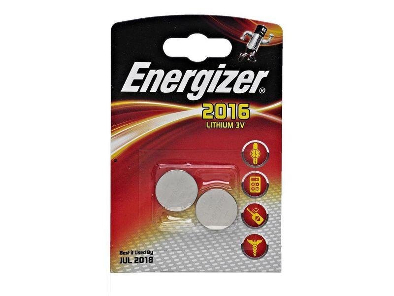 Energizer CR2016 Lithium 3V BL2 , 2шт.