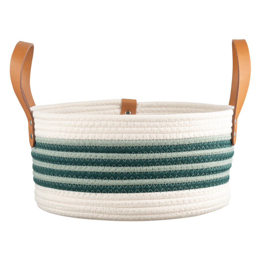 фото Корзина для хранения Bergenson Bjorn Helly 29х16 см, бежево-зеленая