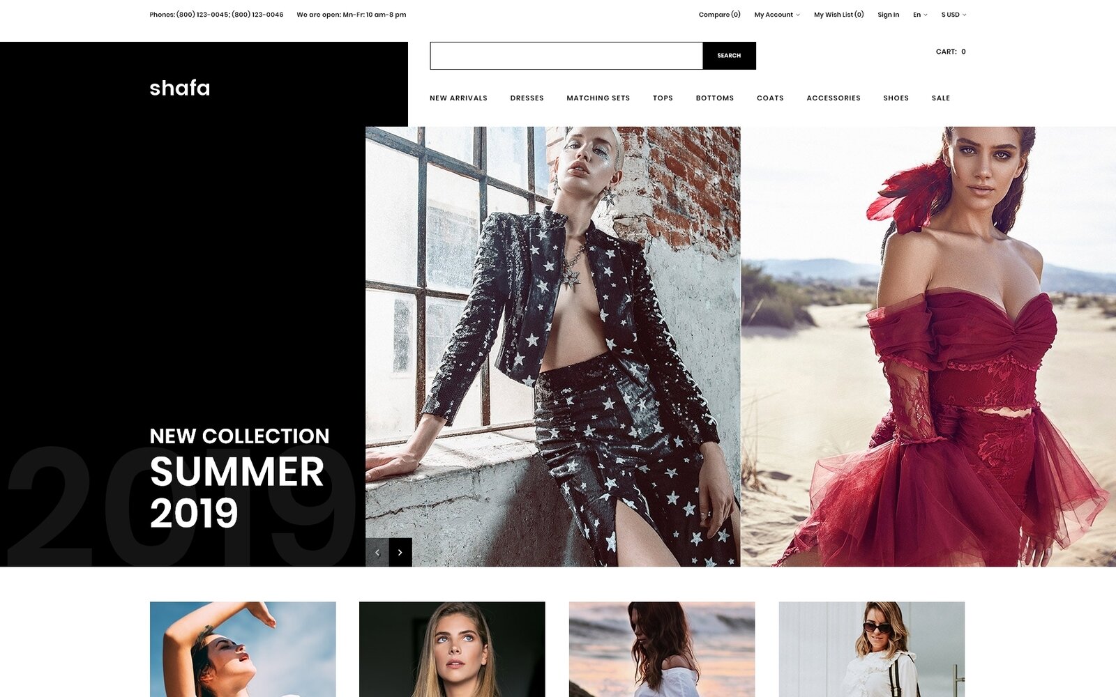 Шаблон OpenCart Shafa - Fashion Store Multipage Modern Шаблон OpenCart