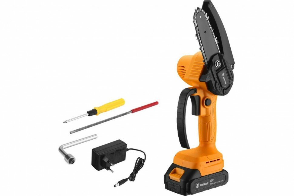 фото Пила цепная аккумуляторная DEKO DKCHS 20-4,20В, 2x2.0Ач