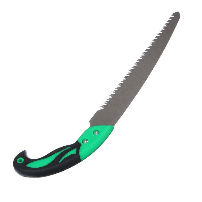 Ножовка садовая, 400 мм, пластиковая ручка, зеленая - фотография № 3