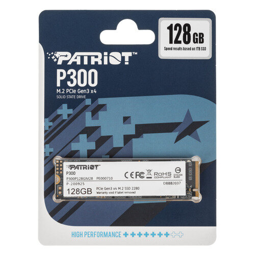 SSD накопитель Patriot P300 P300P128GM28 128ГБ, M.2 2280, PCI-E x4, NVMe
